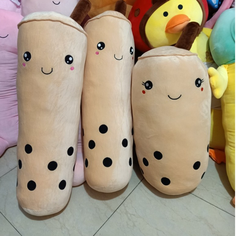 Gối ôm hình ly trà sữa trân châu cute - Size 80cm đến 1m - Quà tặng gấu bông êm mịn cho bé