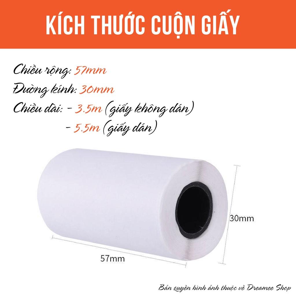 Giấy in nhiệt K57 (57x30mm) - Giấy in Bill, Hóa đơn K57 cho máy in Peripage, Paperang, Con mèo