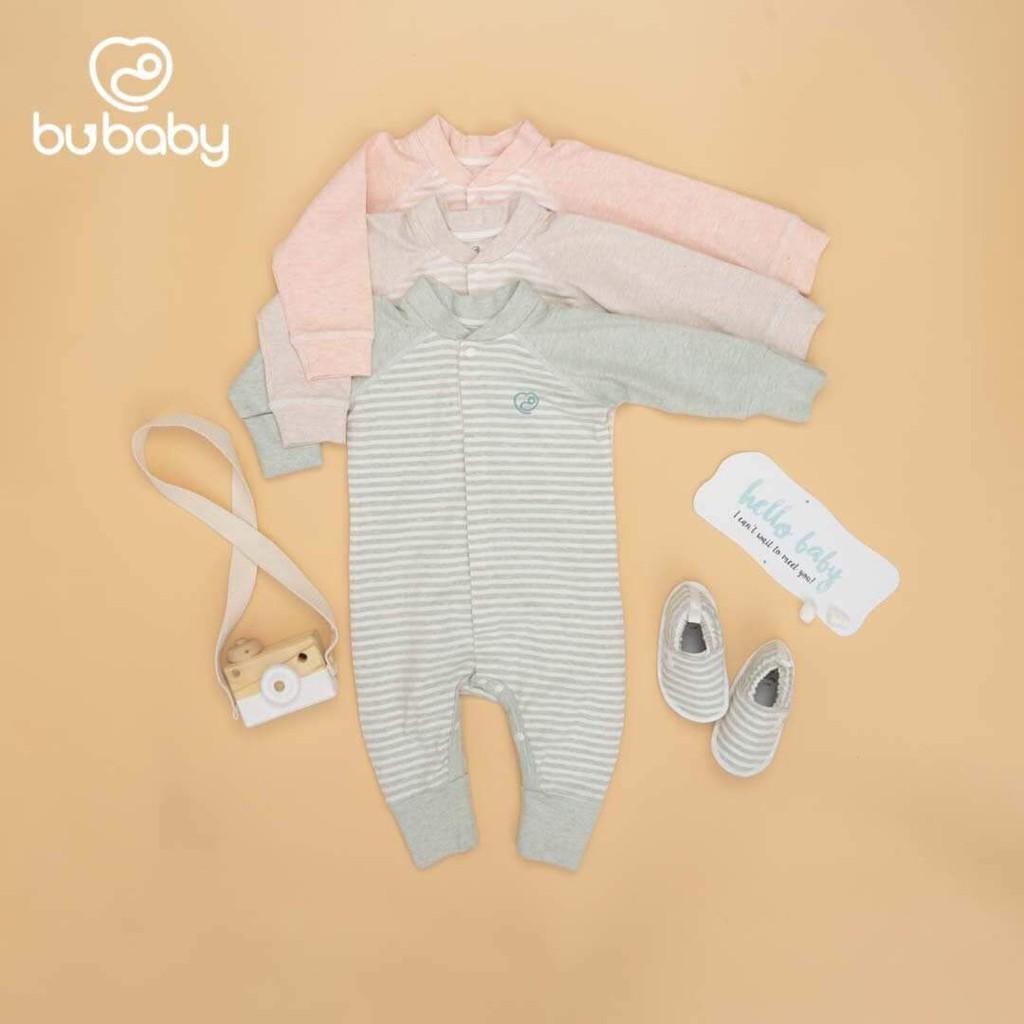 Body cài giữa dài tay họa tiết kẻ ngang