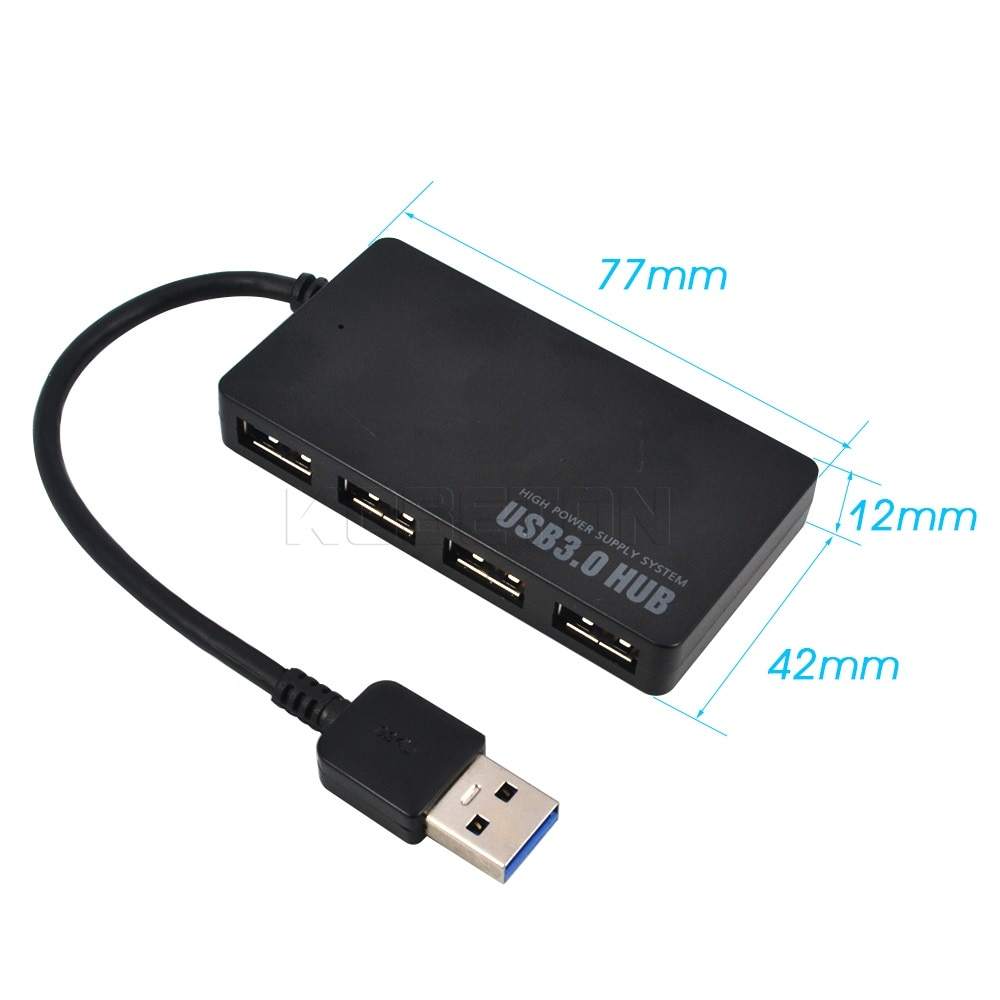 Hub chia cổng usb 3.0 Ultra Slim có công tắc (4 cổng) - Bộ chia cổng USB 1 ra 4, USB 3.0, thiết bị chia cổng usb 3.0