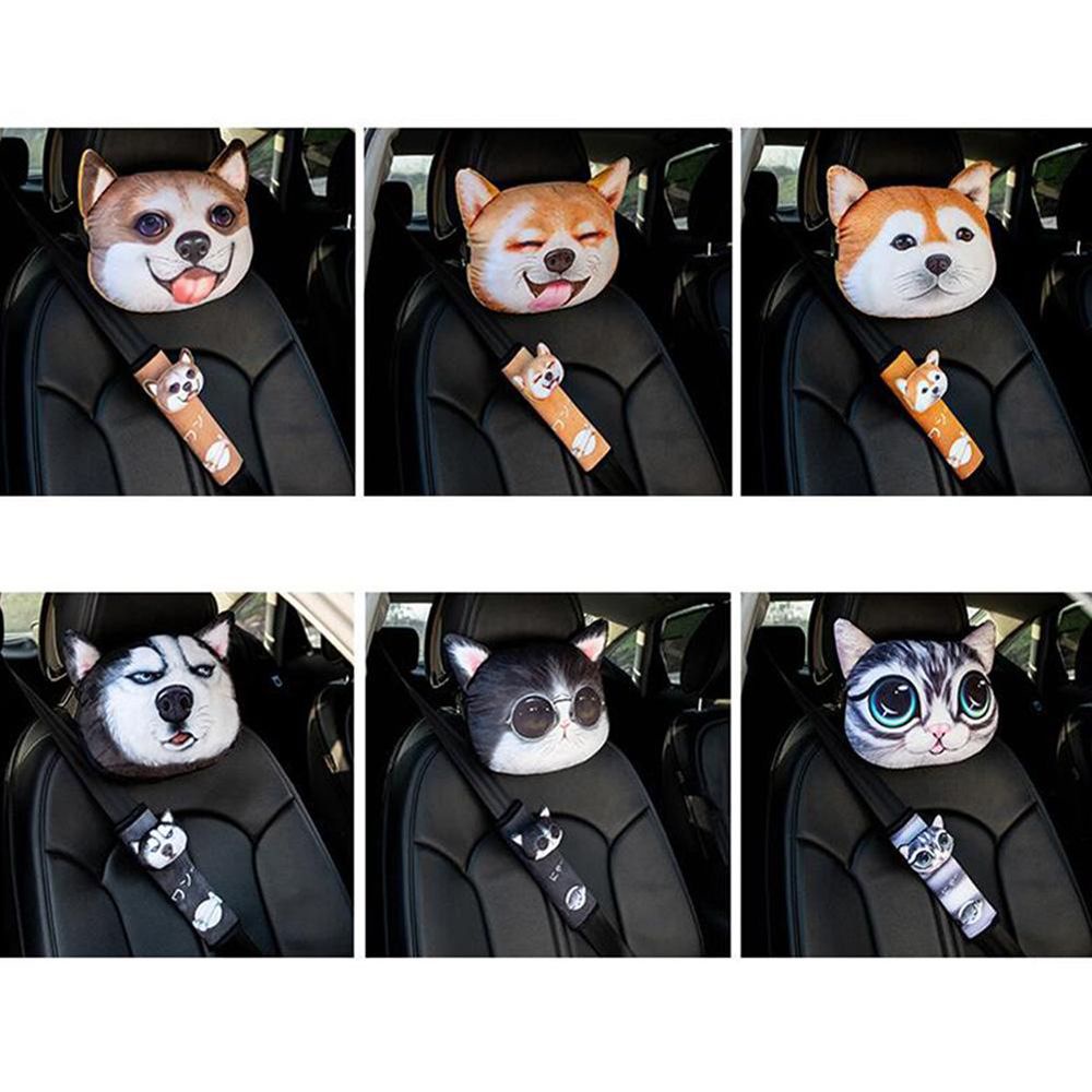 GỐI TỰA ĐẦU Hình Thú Cưng, BỌC DÂY AN TOÀN 3D Hình Chó Husky | Dễ Thương, Đáng Yêu, Ngộ Nghĩnh