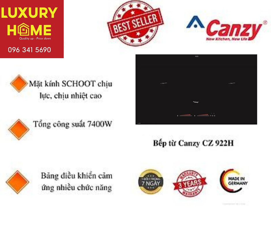 Bếp từ Canzy CZ 922H - Hàng chính hãng