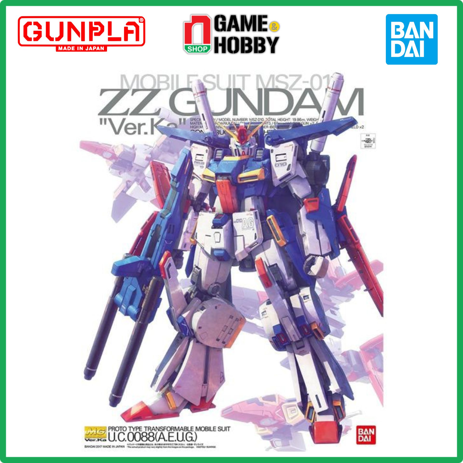 Mô Hình Lắp Ráp MSZ-010 ZZ GUNDAM VER. KA (MG - 1/100) - MÔ HÌNH GUNPLA CHÍNH HÃNG BANDAI