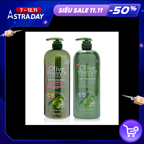 Combo Dầu Gội Và Dầu Xả Organia Seed & Farm Olive Essence Hair (1500ml x 2 Chai)