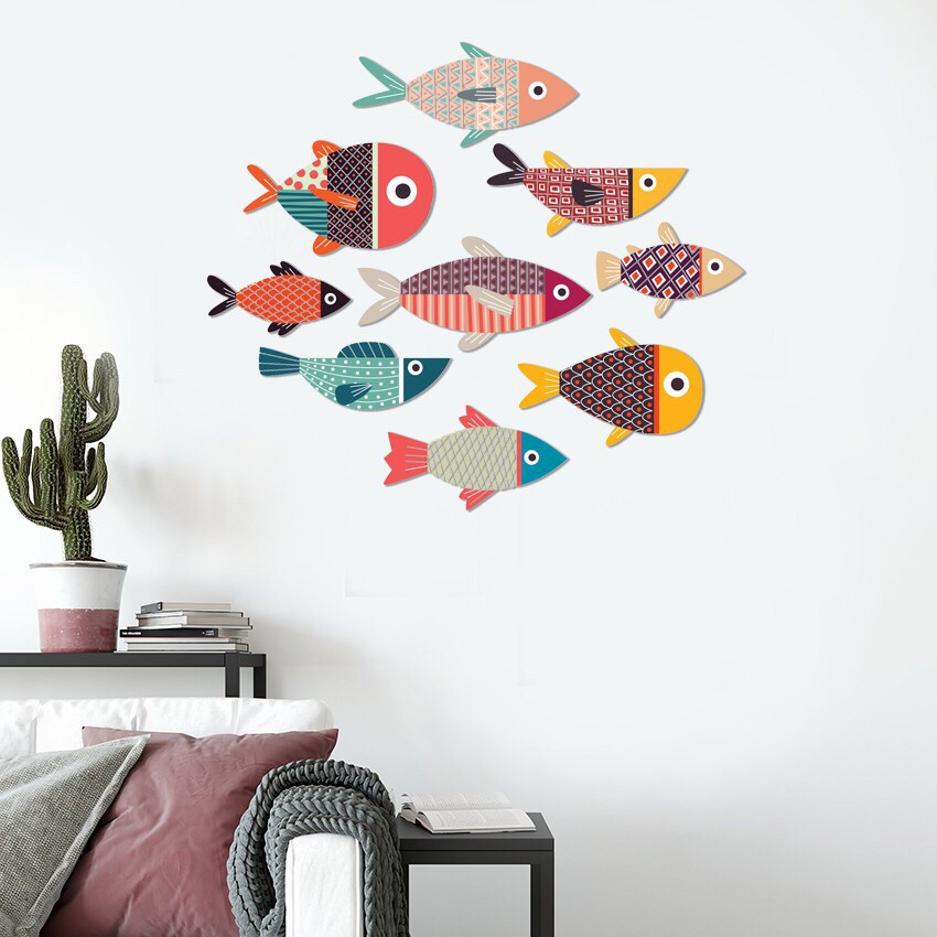 BỘ TRANH TREO TƯỜNG COLOR FISHES PHONG CÁCH NHẬT BẢN, TRANH TREO TƯỜNG PHÒNG KHÁCH, PHÒNG NGỦ , PHÒNG ĂN