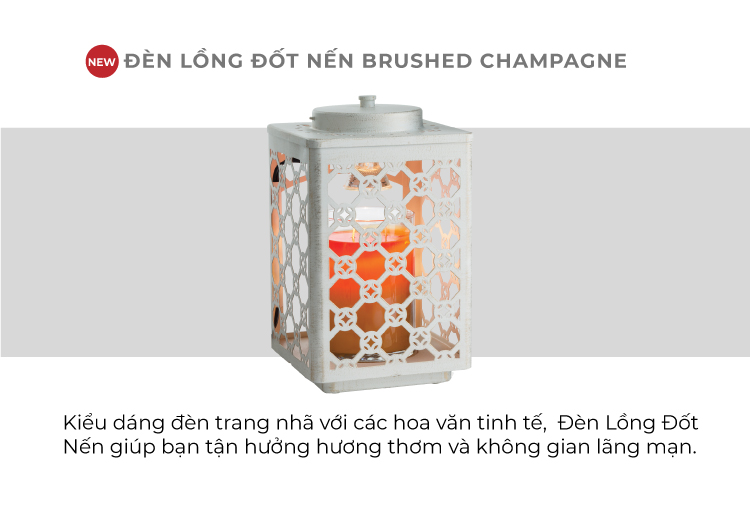 Đèn lồng đốt nến Goose Creek - Brushed Champagne