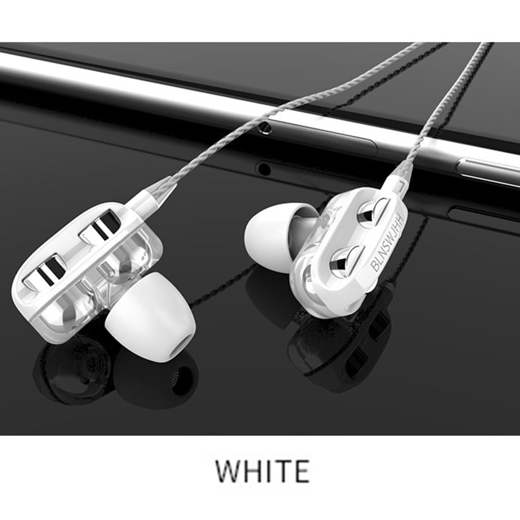 Dual Driver 3.5MM in-Ear Wired Earphones HiFi Stereo Bass Earbuds Headphones with Microphone for Phone Computer Headset