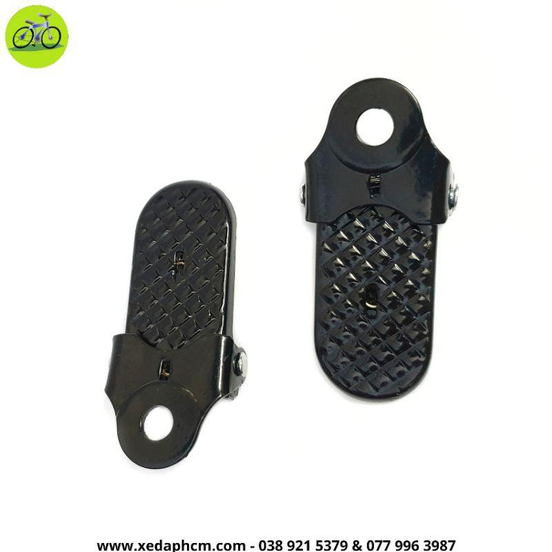 Gác để chân gấp xe đạp baga sau thép sơn màu đen