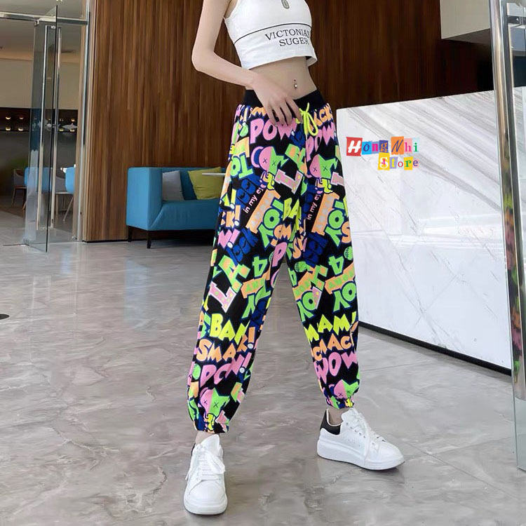 Quần Hoạt Hình Dài Bo Lai Snack Pow Cartoon Pant V2 Oversize Ulzzang Unisex - MM