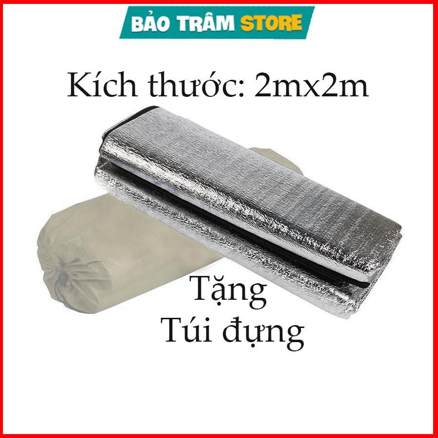 Thảm picnic, Chiếu ngủ văn phòng tráng bạc 2 mặt , đi du lịch, dã ngoại cách nhiệt có túi đựng kèm theo