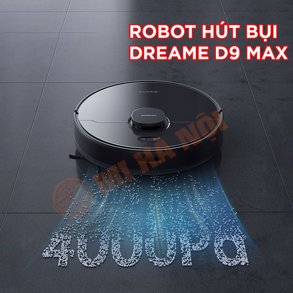 Robot Hút Bụi Lau Nhà DREAME D9 MAX Diện Tích Hoạt Động 250m2 Lực Hút 4000 Pa Công Suất 50 W- Hàng Chính Hãng