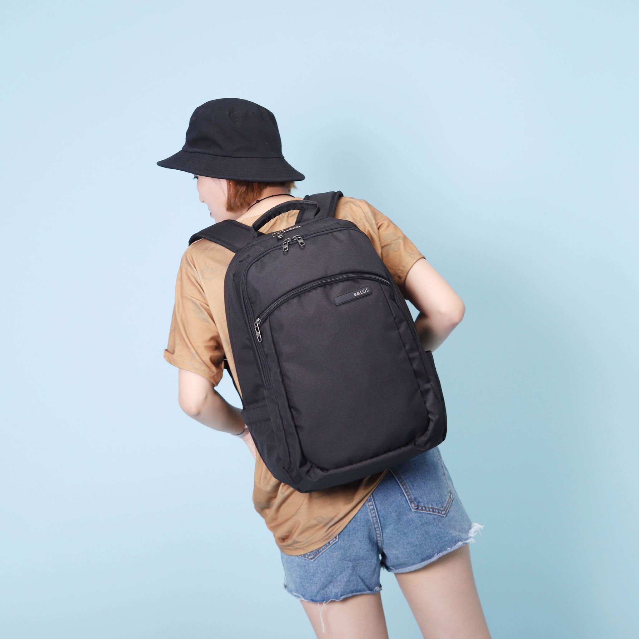 Balos WYNN BLACK Backpack - Balo Laptop 15.6 Inch