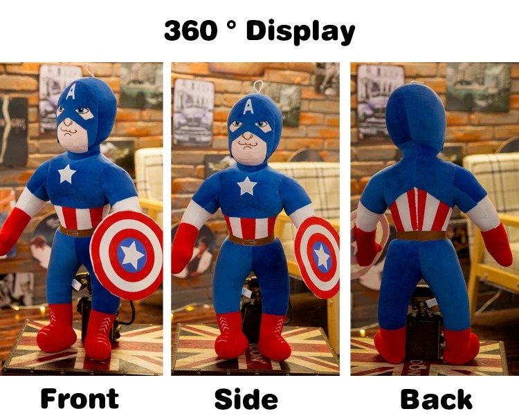 Thú nhồi bông đội trưởng Mỹ - Size 60cm - Quà tặng gấu bông captain amerca siêu anh hùng cho bé.