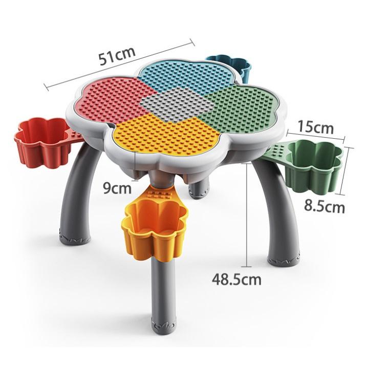 Bàn xây dựng trẻ em đa năng Hoa Anh Đào, đồ chơi trí tuệ, lắp ráp, xếp hình cho bé mẫu 2022