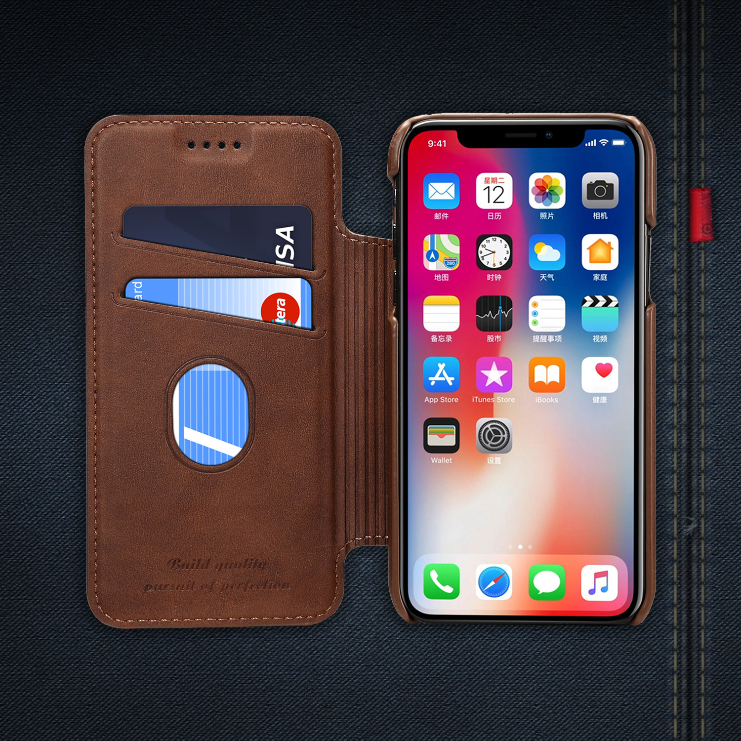 Bao da cao cấp dành cho iPhone XR - Màu nâu