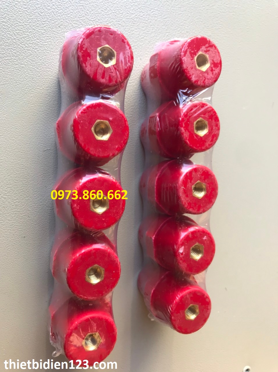 Combo 5 sứ đỏ cách điện SM 25, SM35, SM51, Sứ cách điện thanh cái