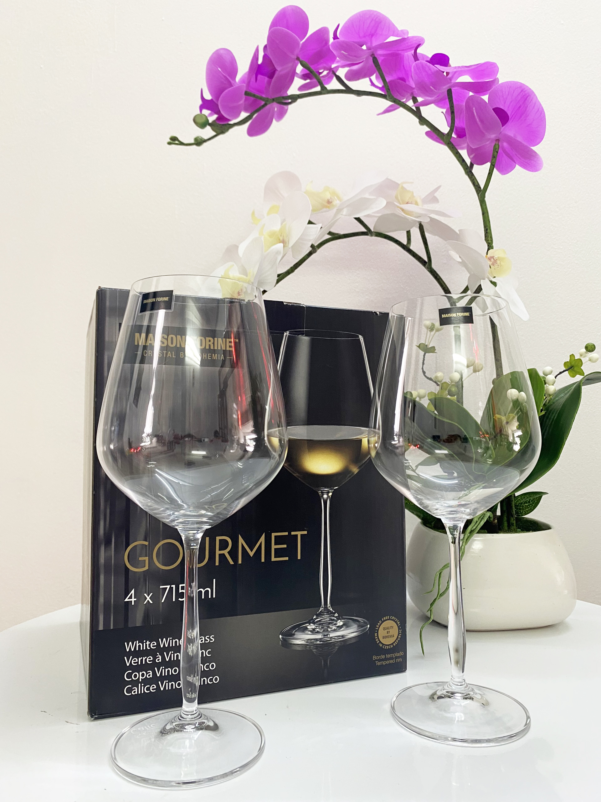 Bộ 4 ly pha lê Tiệp uống vang Gourmet 715ml