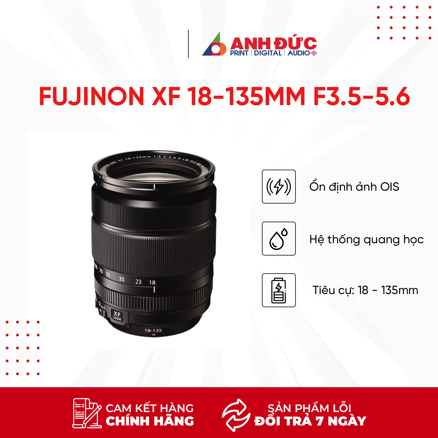 Ống Kính Fujinon XF18-135mm F3.5-5.6 R LM OIS WR - Hàng Chính Hãng