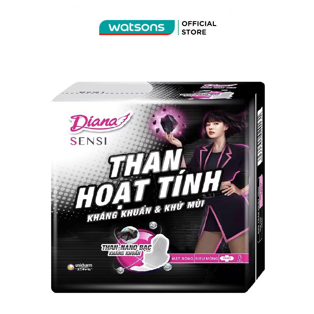 Băng Vệ Sinh Diana Sensi Than Hoạt Tính Siêu Mỏng Cánh 8M