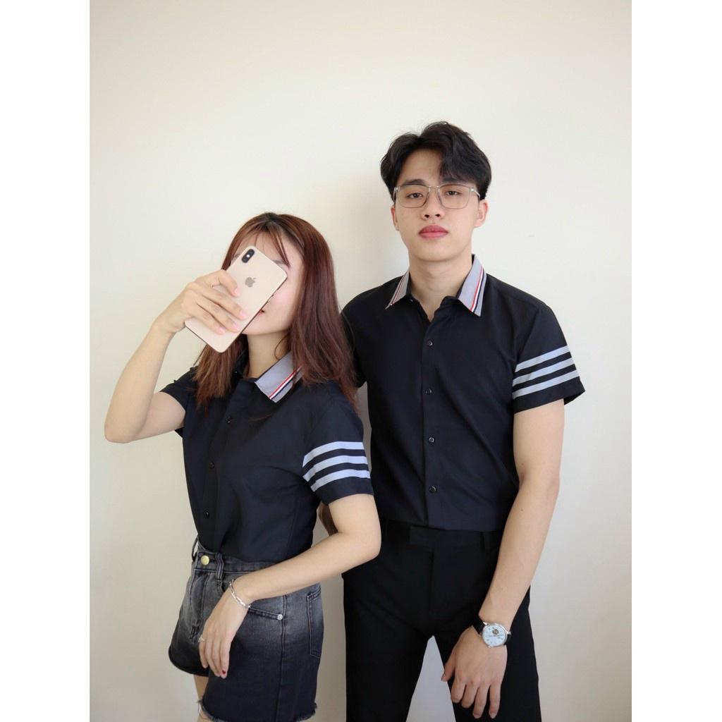 Áo sơ mi in thêu ngắn tay dành cho các bạn