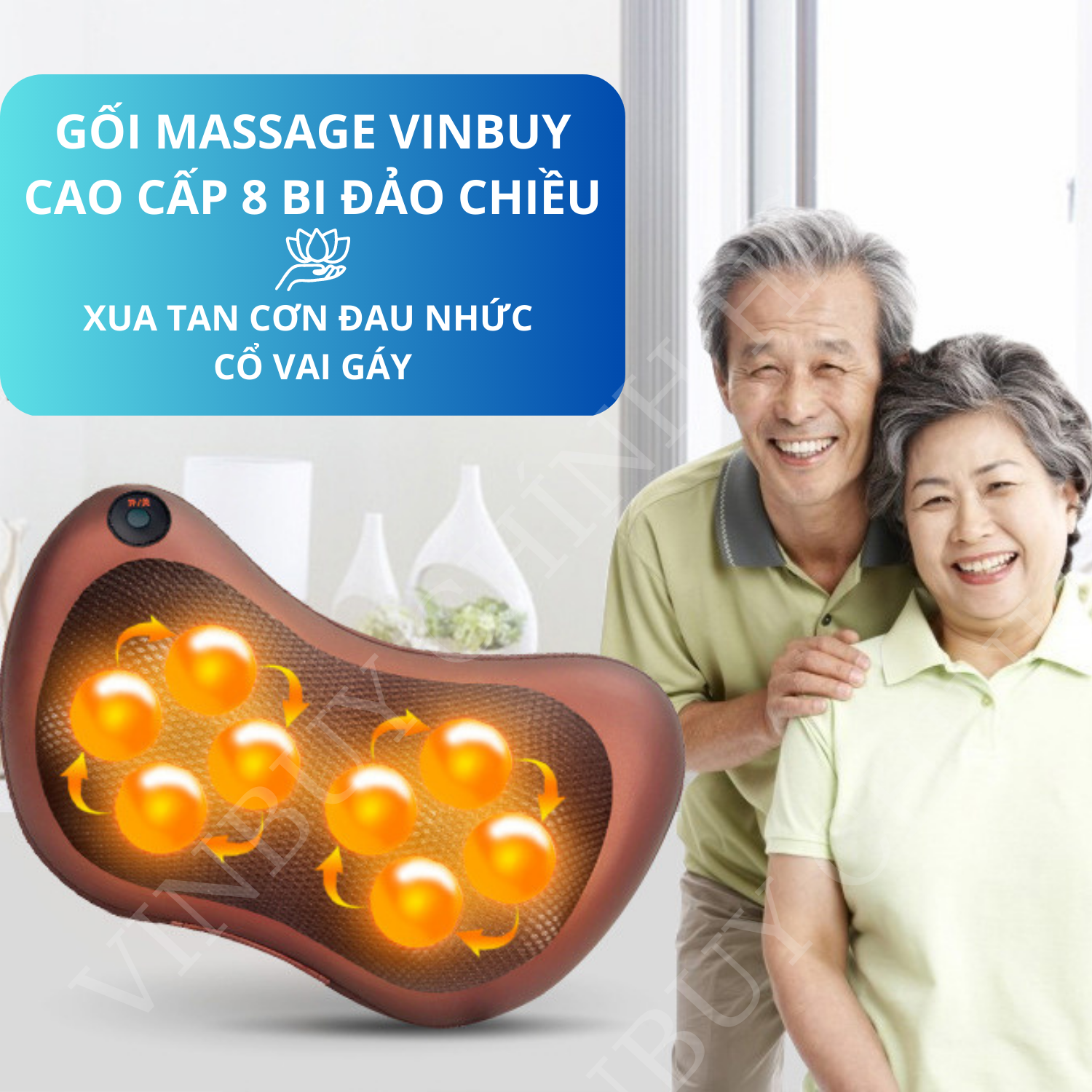 Gối Massage Cổ Vai Gáy Đa Năng - Máy Massage Toàn Thân Nhiệt Hồng Ngoại 2 Chiều - Mát Xa Chuyên Sâu Cho Cổ, Vai Gáy, Lưng Dưới, Đùi, Chân - Sử Dụng Tại Nhà, Văn Phòng, Trên Ô Tô - Quà Tặng Cho Bạn Bè, Người Thân - Chính Hãng - VinBuy