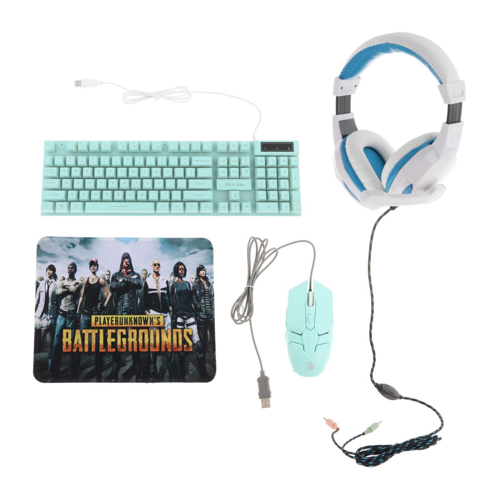 Gaming Keyboard Mouse Headset & Mouse Pad Kit ,Programmable Mouse, USB Keyboards ,Gaming Keyboard Combo, for Computer Desktop Gamer