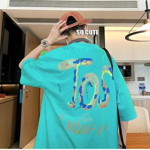 Áo thun nữ nam unisex tay lỡ phông form rộng teen cổ tròn oversize cotton giá rẻ basic đen trắng tee pull JOS