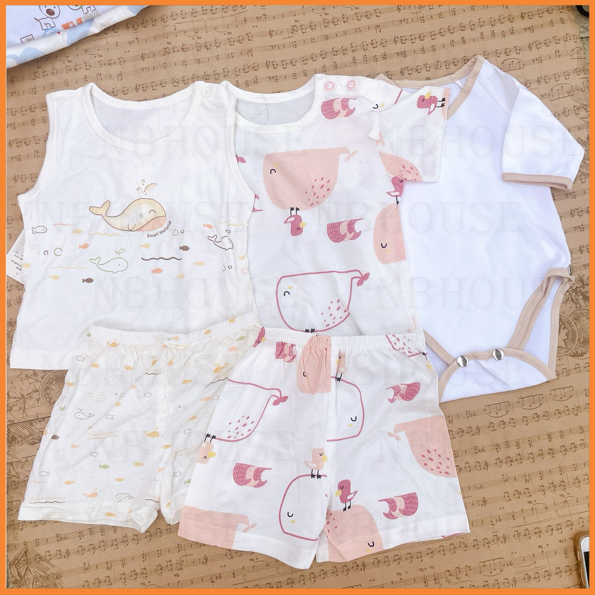 Set 3 Bộ Đồ Sơ Sinh Cotton Cho Bé Trai Và Bé Gái (Bộ Rời Ngắn, Bộ Liền Thân, Bộ Rời Sát Nách)