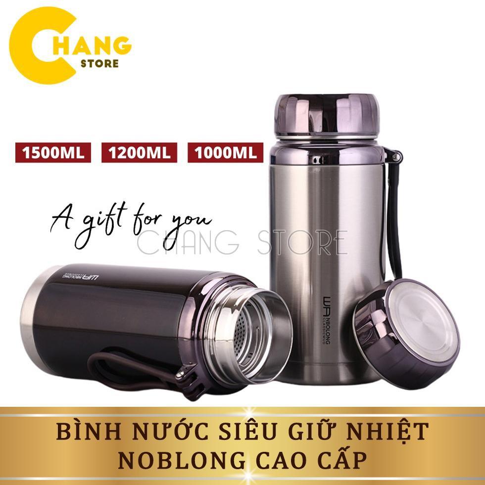 Bình Nước Siêu Giữ Nhiệt Noblong Inox - Hàng Loại 1 Cao Cấp, Siêu Dày Dặn, Cứng Cáp