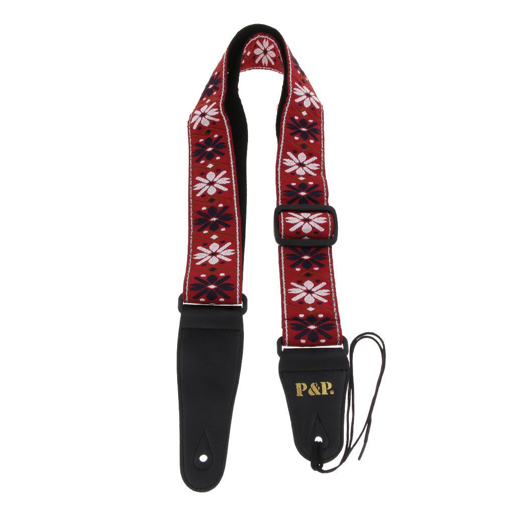Embroidered Guitar Neck Shoulder Strap Belt for Guitar Accessory