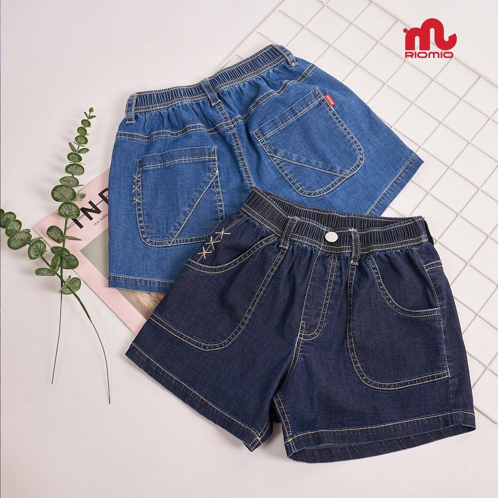 Quần bé gái short jean RIOMIO sooc bò cho trẻ em 100% cotton USA co giãn nhẹ thoáng mát thời trang - RO206