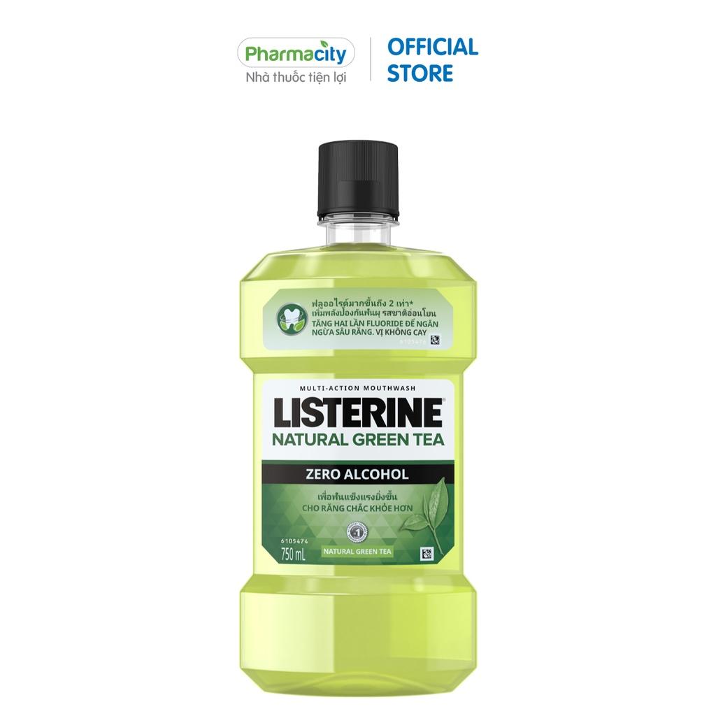Nước súc miệng Listerine ngừa sâu răng hương trà xanh Mouthwash Natural Green Tea