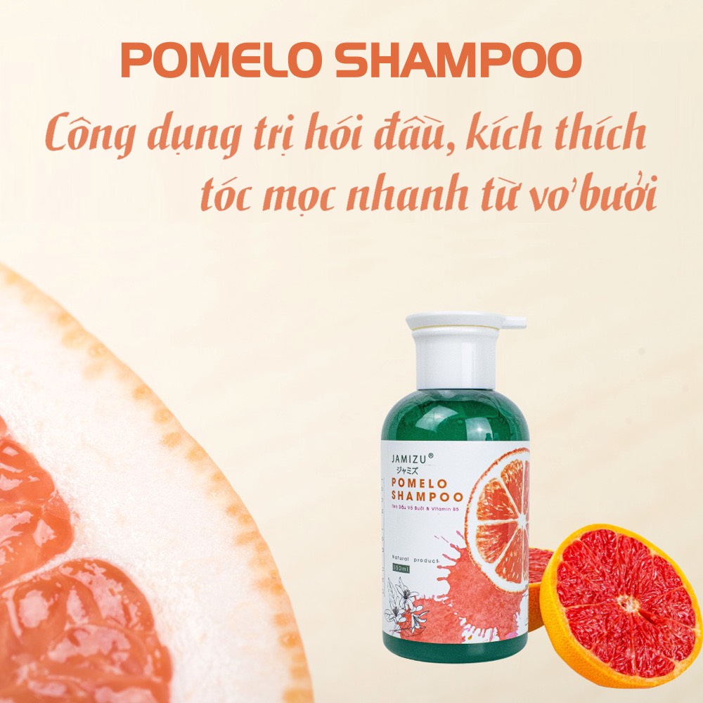 Dầu Gội Tinh Dầu Vỏ Bưởi &amp; Vitamin B5 JAMIZU POMELO SHAMPOO