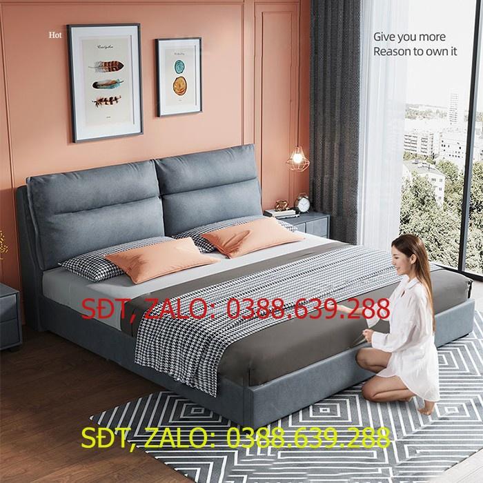 - Giường ngủ hiện đại kết cấu hộp tay nâng tiện lợi - Giường ngủ sang trọng KT 220x182x106cm LUX-G001