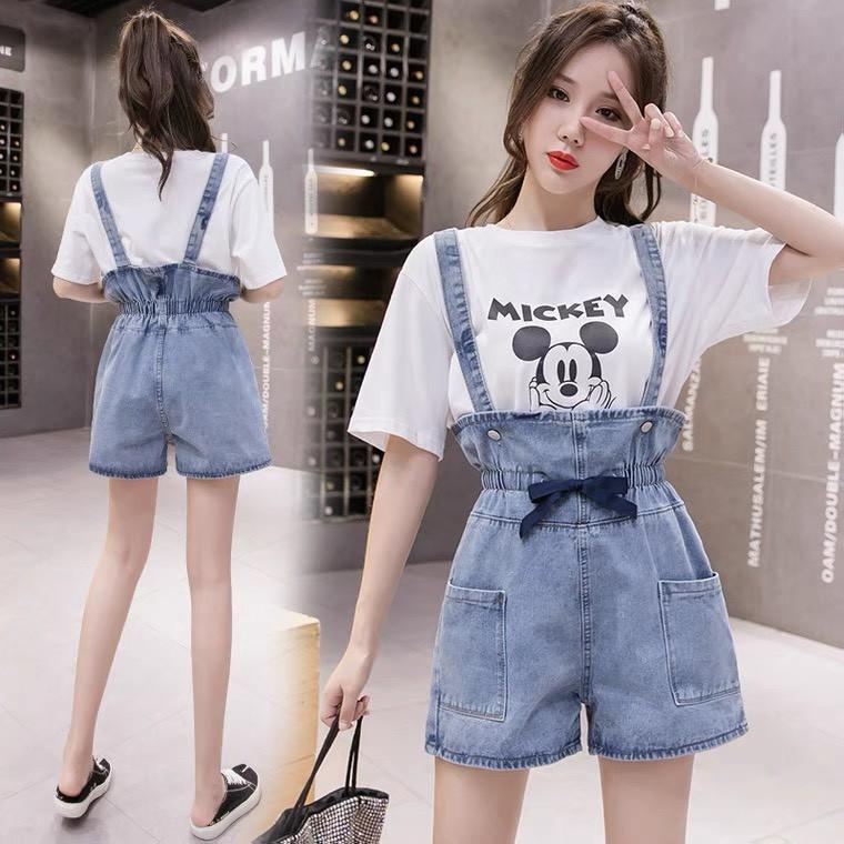 Yếm short jeans nữ co dãn king168 , yếm nữ co dãn nhẹ thoải mái trẻ trung DC01