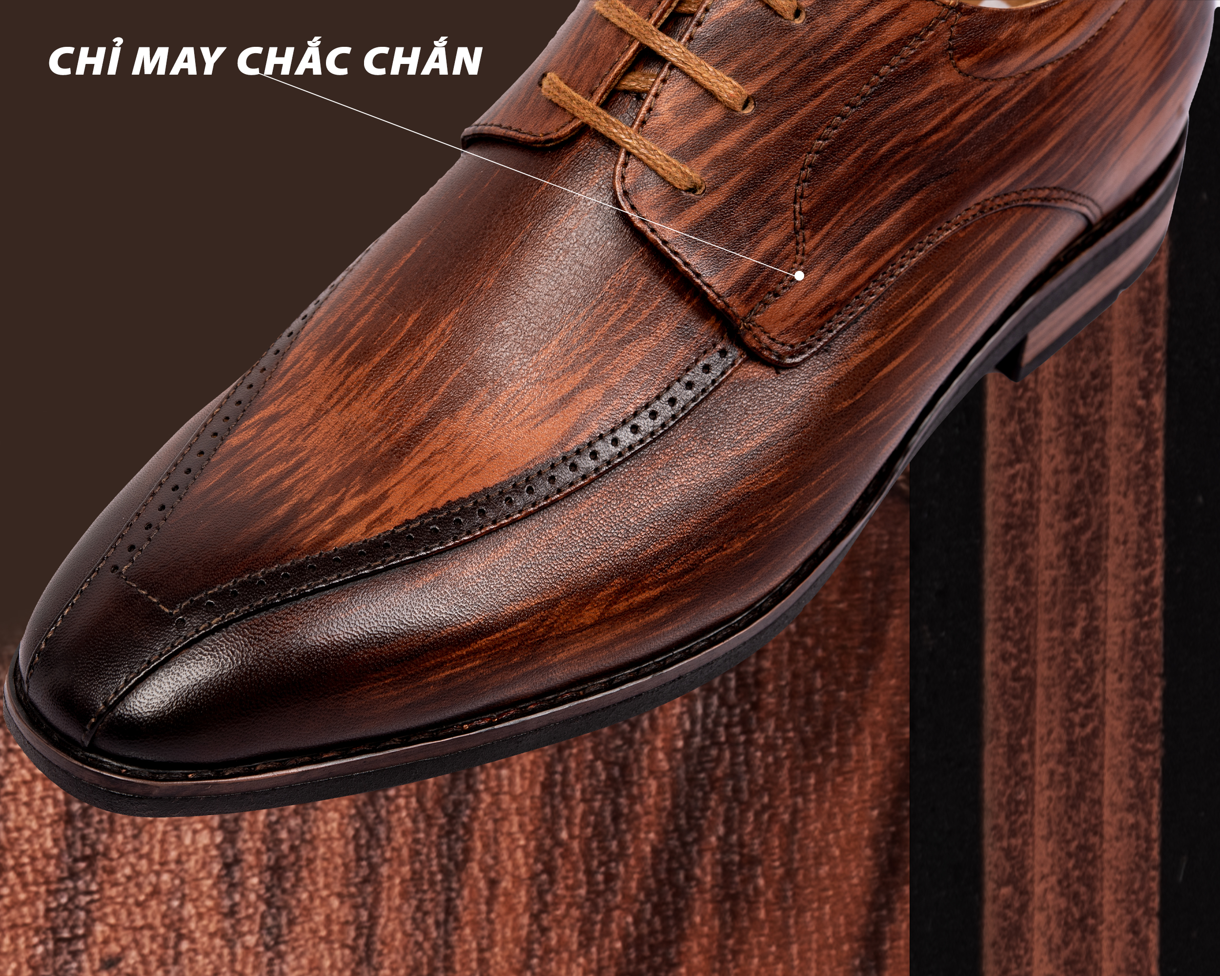 GIÀY TĂNG CHIỀU CAO NAM T200 NÂU BÒ CAO 6CM