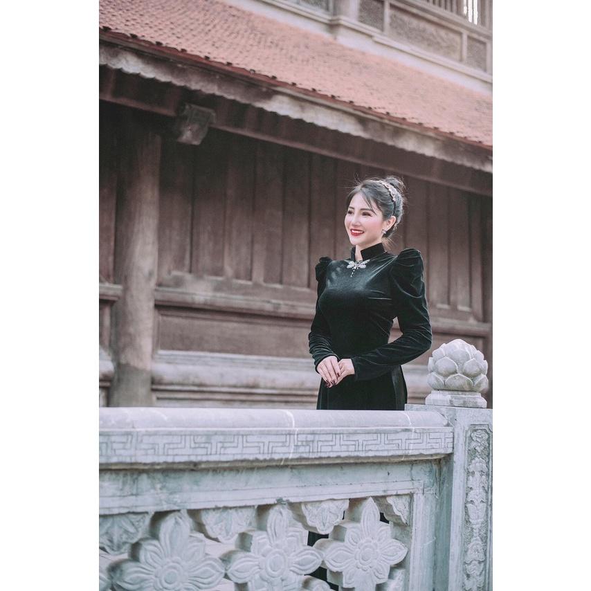 Áo dài chụp xinh_nhung cao cấp