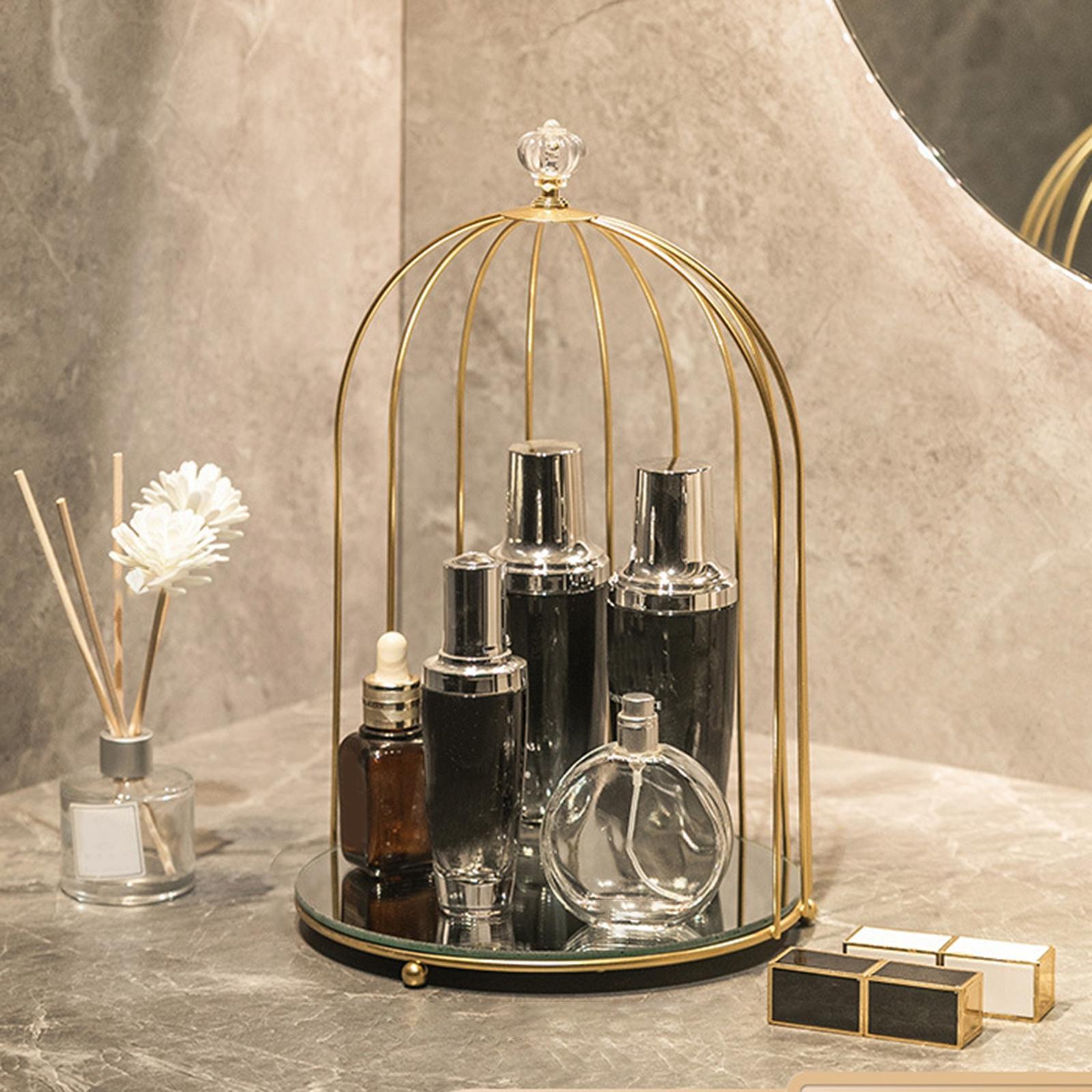 Bird Cage Makeup Organizer Bathroom Storage Rack Counter Vanity Tray Shelf