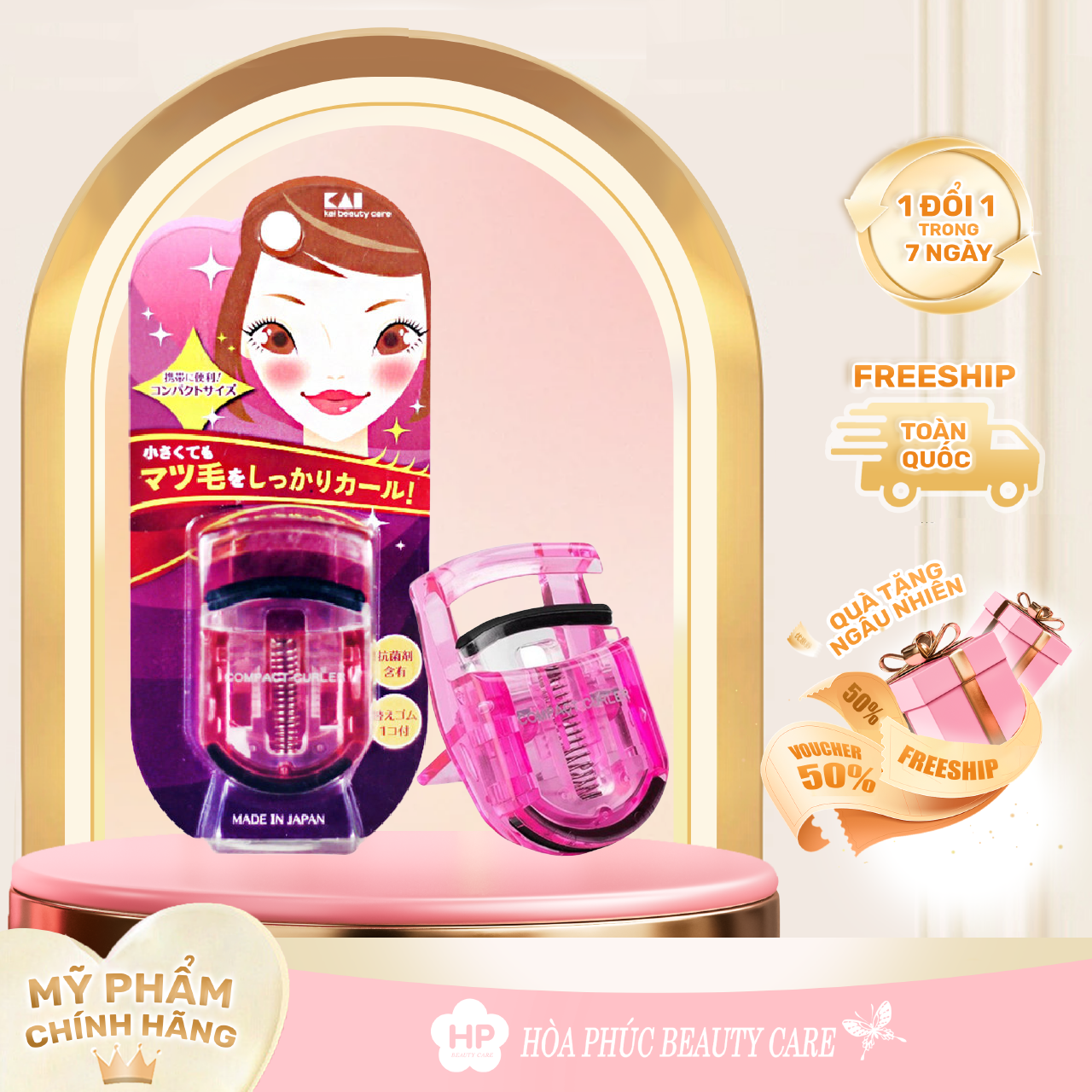 Bấm Cong Mi Kai Beauty Care Pretesa Kq - 3011 - Hồng Đậm