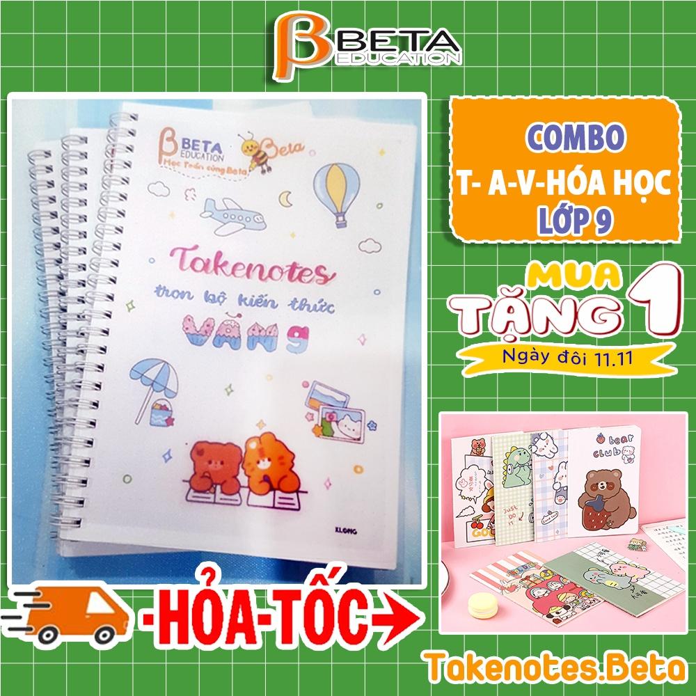 Combo 4 sổ takenote Văn Toán Anh Hóa lớp 9, sổ tay ghi chú lò xo khổ a5 hoặc sổ còng sắt đóng binder - takenotes beta