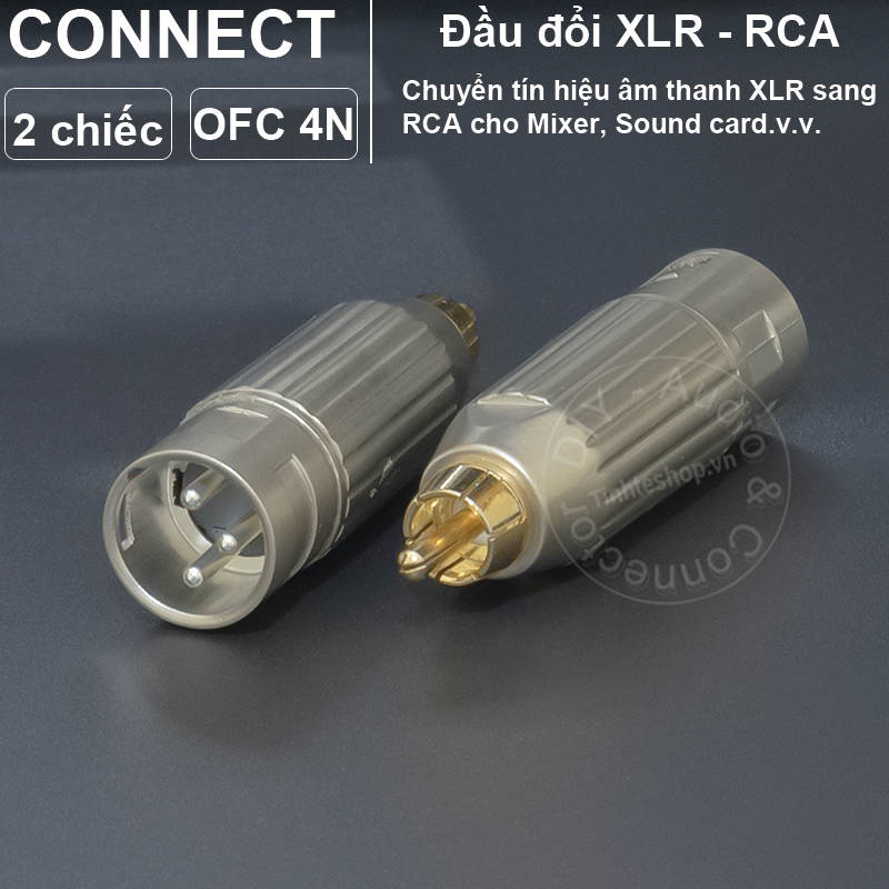 Jack canon sang AV DIY 2 chiếc - XLR male to RCA female adapter