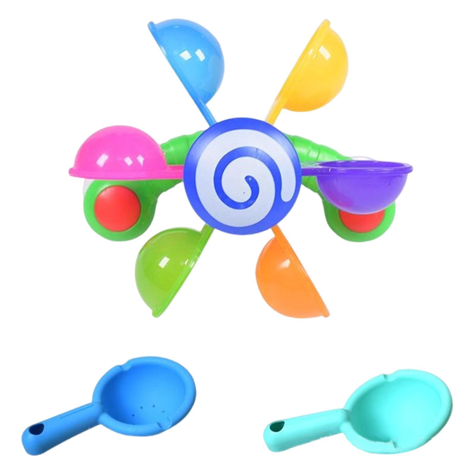 Baby Shower Windmill Toy Whirling Waterfall Rotating Windmill Colorful Waterwheel Bath Time Fun Toys for Baby Preschool Boys Girls
