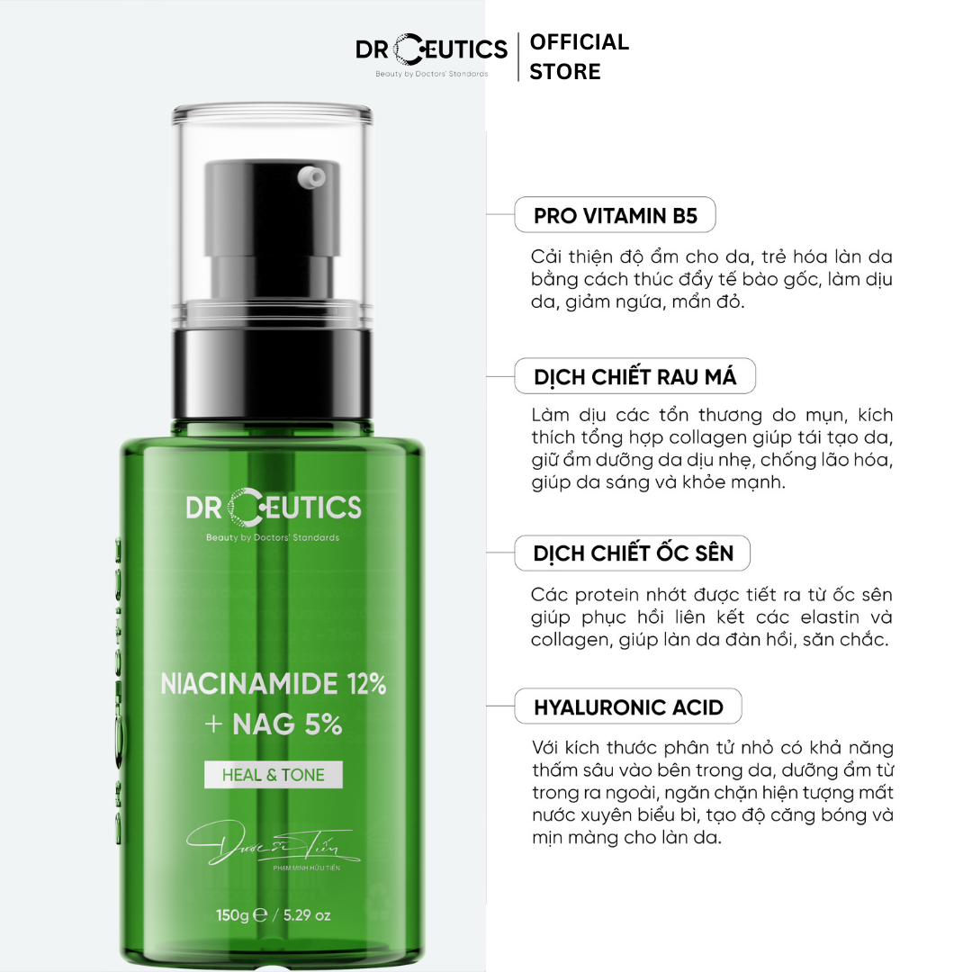 DRCEUTICS Tinh Chất Niacinamide 12% Giảm Thâm Sáng Da Kiềm Dầu - LIMITED VERSION
