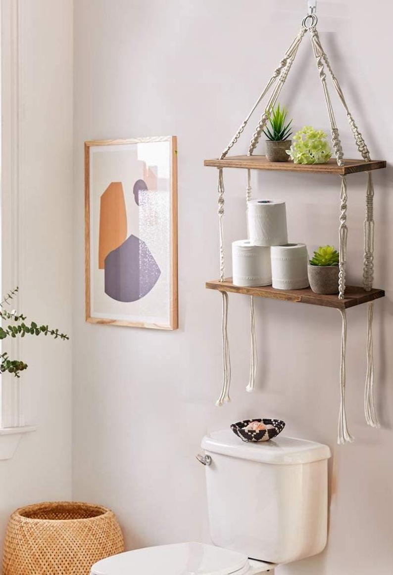 Kê gỗ trang trí dây treo tường tết macrame độc đáo