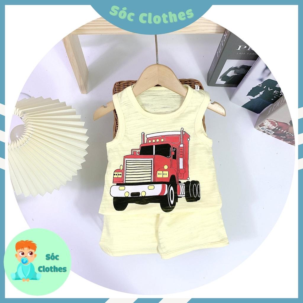 Bộ Ba Lổ Ô tô Mùa Hè Cho Bé Trai Size 8-18kg