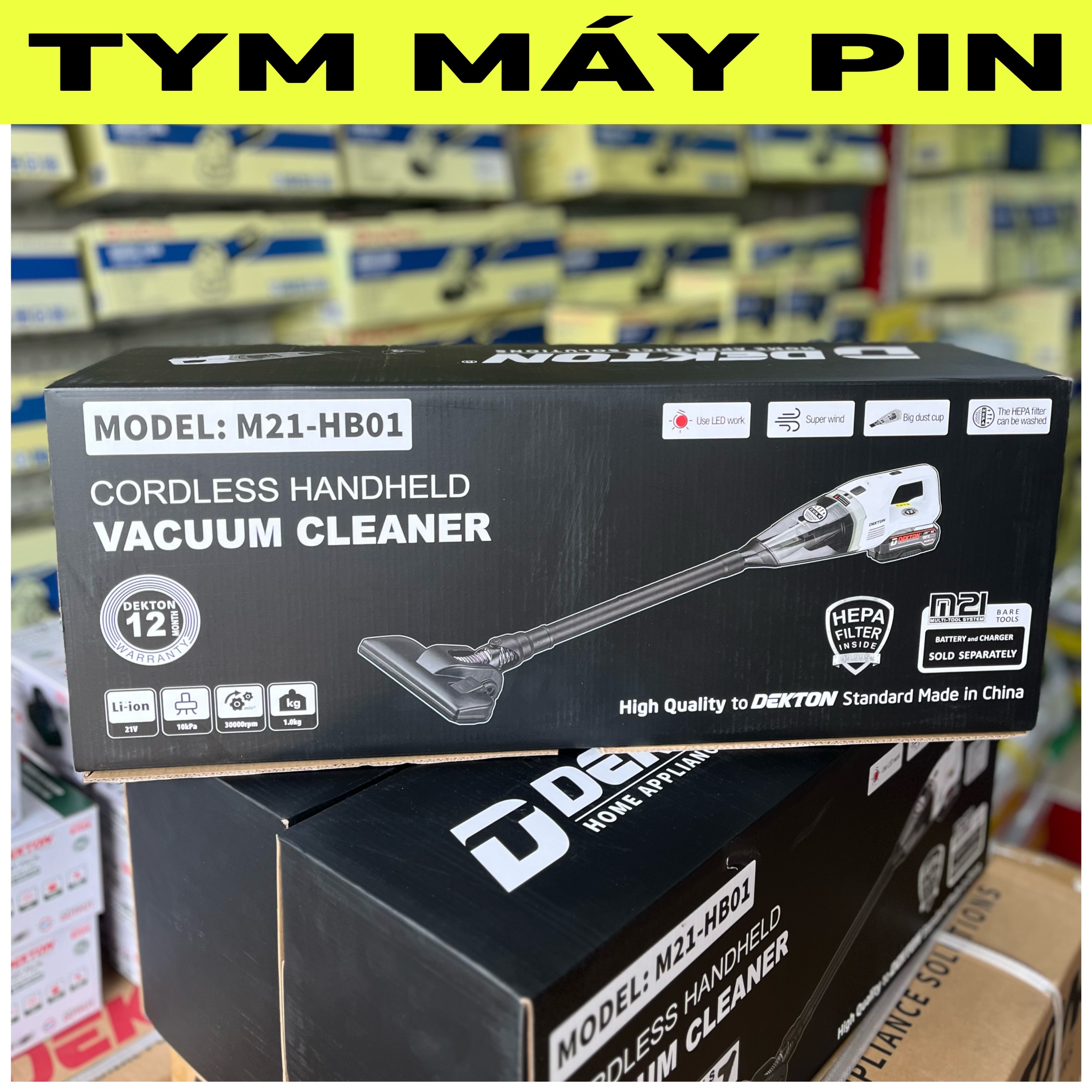 Máy hút bụi dùng pin 21V Dketon M21-HB01 – TYM MÁY PIN