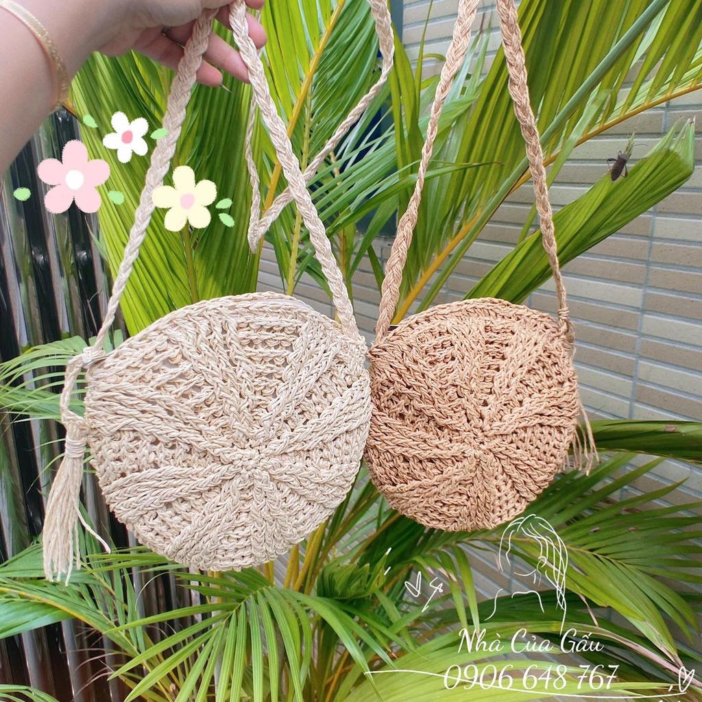 Túi cói tròn xinh ơi là xinhhhh đi biển, đi chơi nè