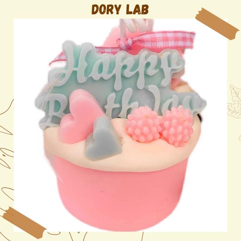 Nến Thơm Bánh Kem Happy Birthday Màu Pastel Ngọt Ngào - Dory Lab