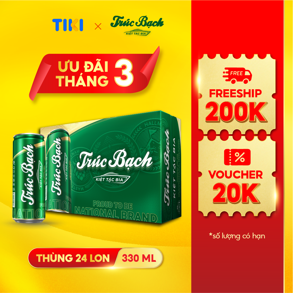 Bia Trúc Bạch - Thùng 24 lon 330ml