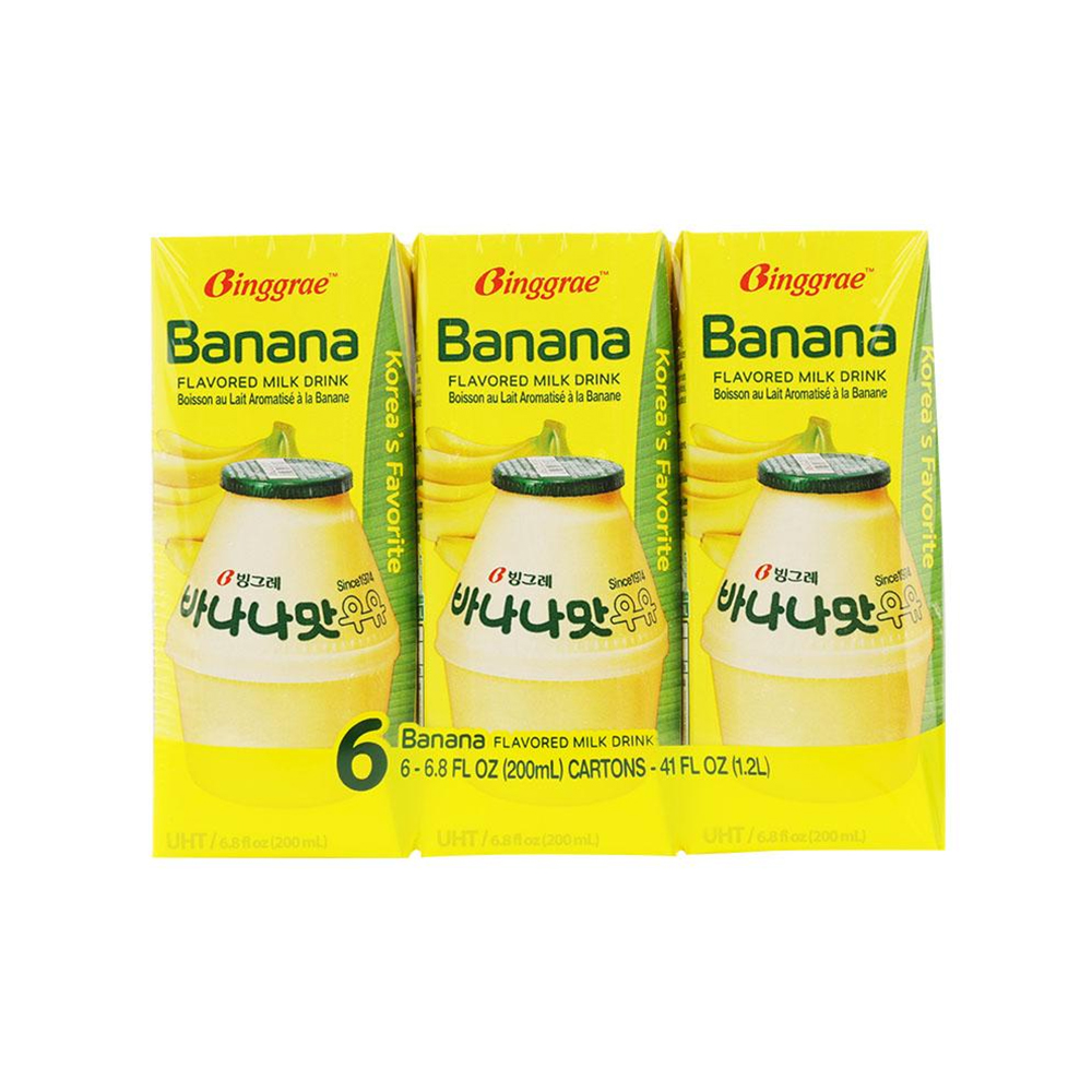 Lốc Sữa Chuối Hàn Quốc Binggrae Banana Milk (200ml x 6 hộp)